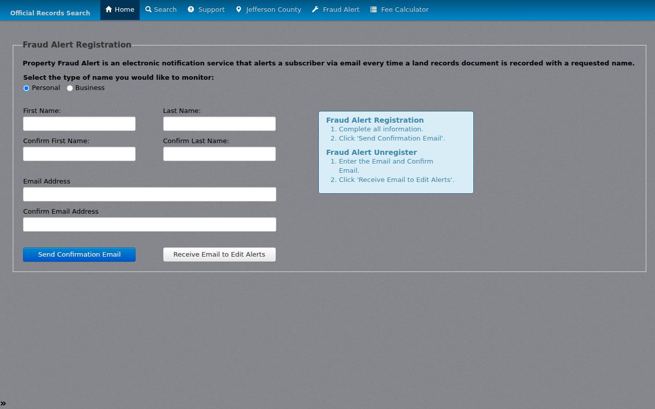 Birmingham residents directory property fraud alert enrollment
