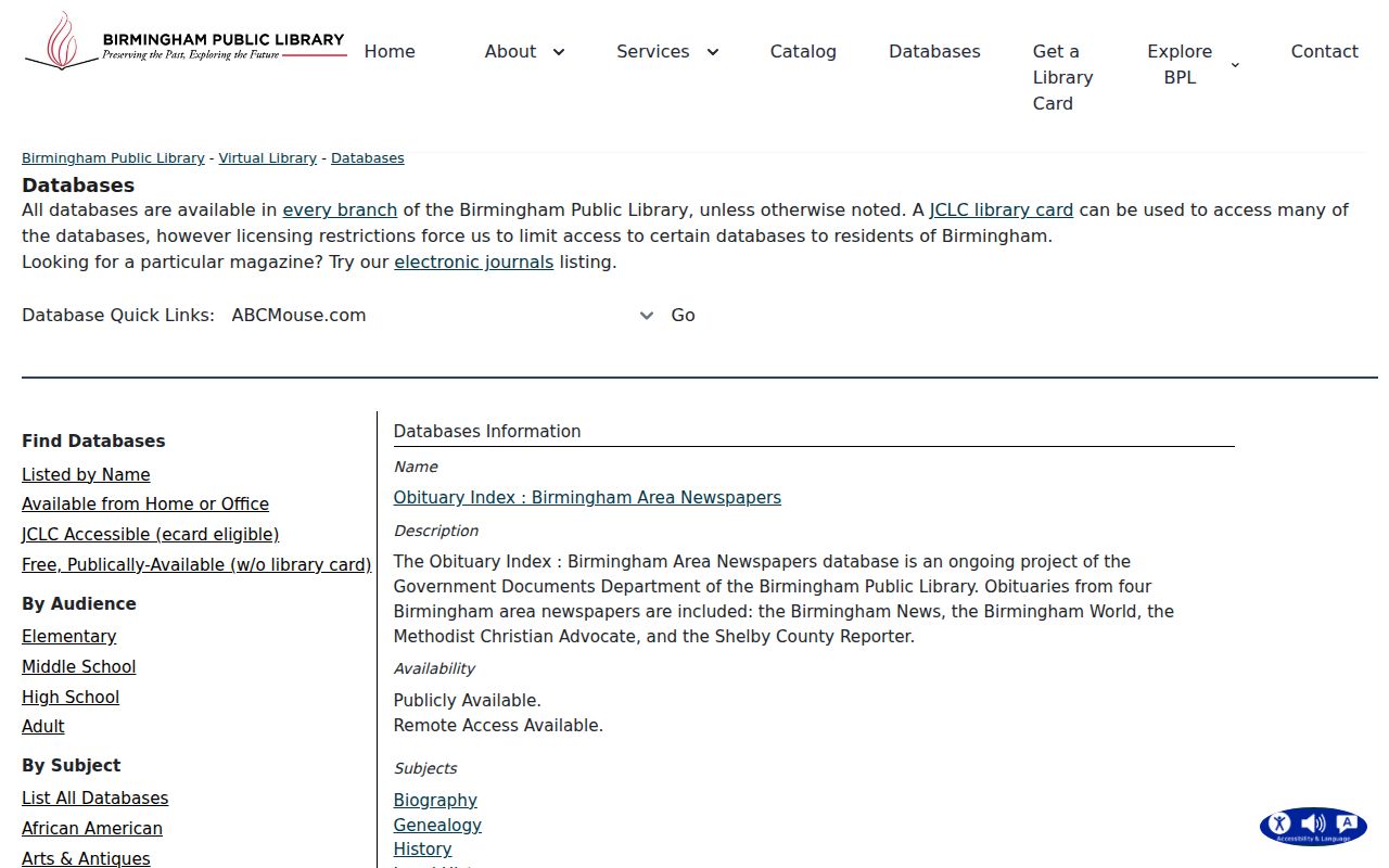 Birmingham city directory companion search in the BPL obituary index