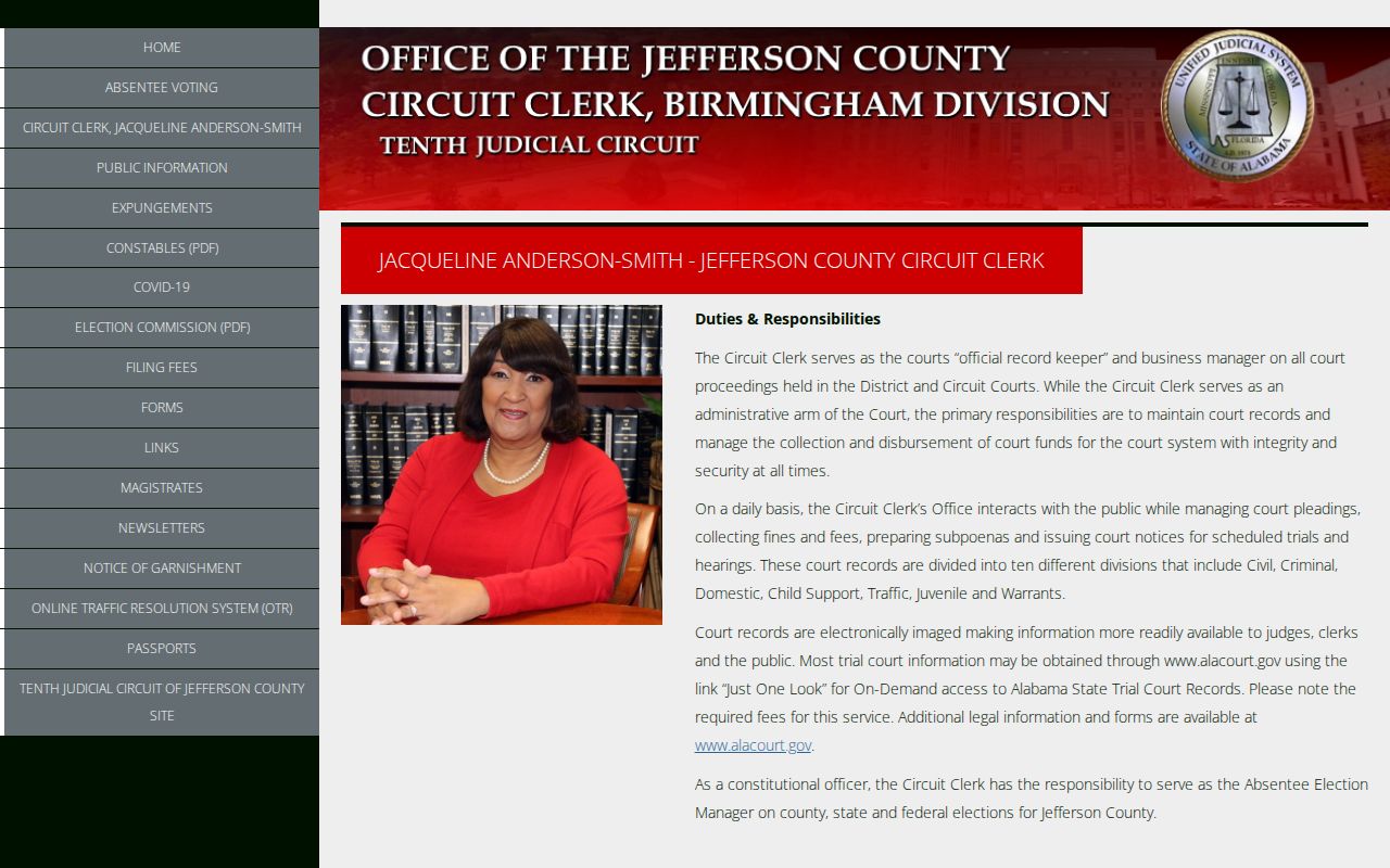 Birmingham resident lookup source at the Jefferson County Circuit Clerk