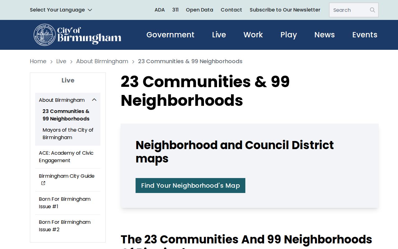 Birmingham ZIP code directory community and neighborhood inventory